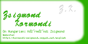 zsigmond kormondi business card
